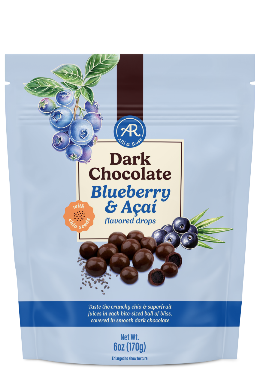 Dark Chocolate Blueberry & Açai Flavored Drops