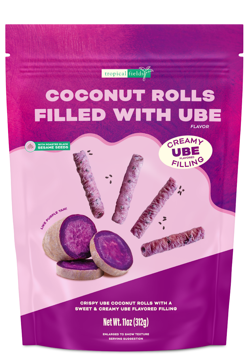 Coconut Rolls Filled with Ube Flavor