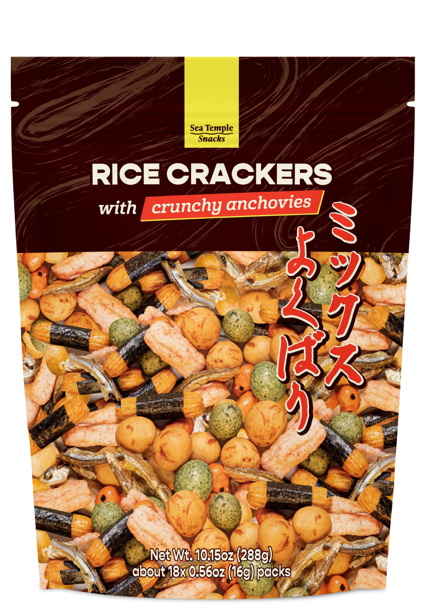 Rice Crackers with Crunchy Anchovies